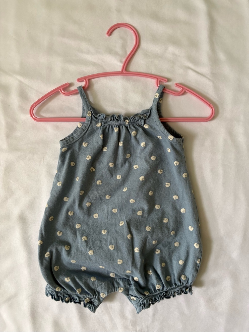 🌸 Baby girl Blue Dot Bubble Romper